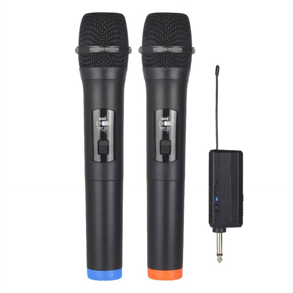 GJX Audio Microphone Set,Wireless Design Wireless Speaker,Long Battery Life High Sensitivity Microphone for Pc,Black1