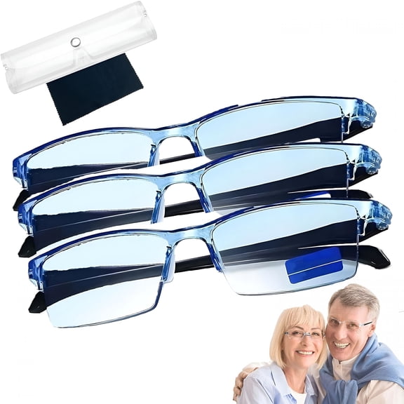 GJX Auto Zoom Reading Glasses with Anti Blue Light,Clear Automatic Zoom Reading Eyeglasses,Far and Near Adjustable Reading Glasses