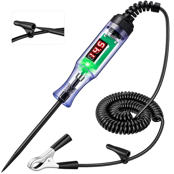 GJX Automotive Test Light with 3-48V Led Digital Readout, Circuit Tester with Voltmeter and Polarity Light, Voltage Test Pen with Probe for Car/Vehicles