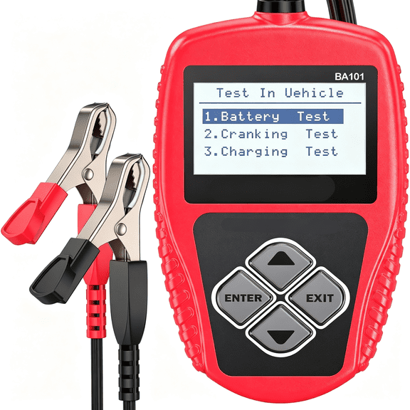 GJX Ba101 Car Battery Tester,12V Digital Automotive Alternator Meter Diagnostic Tool,100-2000 Cca Load Capacity,Charging&Cranking Analyzer for Truck,Boat,Rv,Marine Vehicle,And More