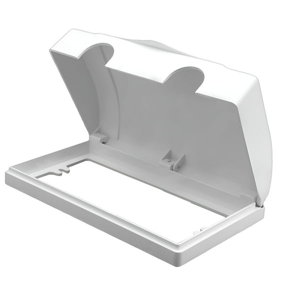 GJX Baby Safety Outlet Cover Box with Double Lock, Toddler Proof Plug Protector, Extra Space for Adapters, White