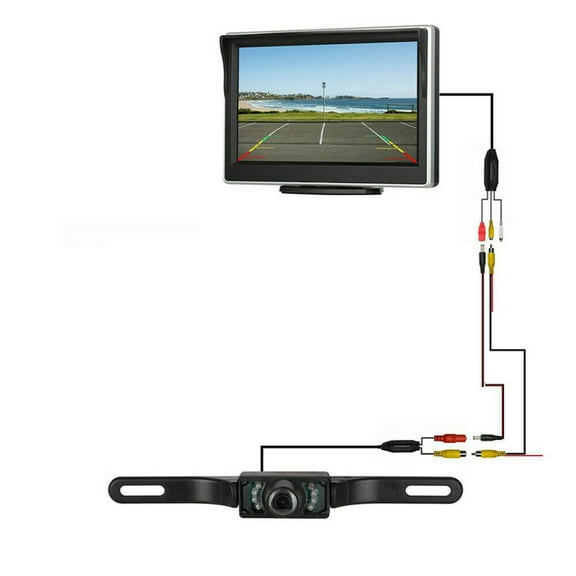 GJX Backup Camera,5-Inch HD Display Backup Camera for Car,Clear Monitoring Wireless Transmission Wireless Backup Camera,Silver