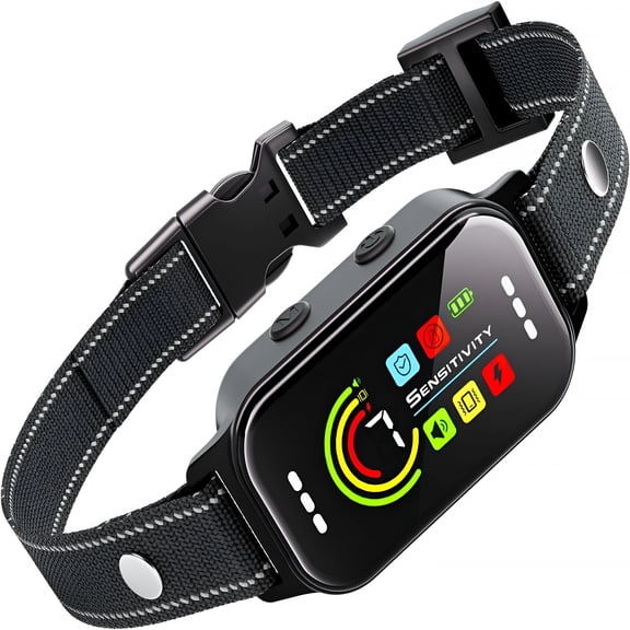 GJX Bark Collar, Bark Collar for Large Medium Small Dogs, Rechargeable Smart Barking Collar, Anti Bark Training Collar, Barking Collar with Beep Vibration & Shock, All Dog Breed (Black)