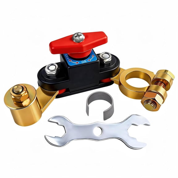 GJX Battery Disconnect Switch 12V-24V Cut Off Kill Switch for Car Rv Boat Atv|Adjustable Pure Copper Terminals,Fits 16-19Mm Posts,100A High Conductivity,Prevents Battery Drain
