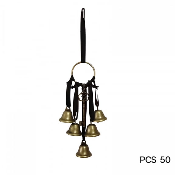 GJX Bells for Door Knob,Brass-Colored Iron Bell Strings,Door Bell,Door Chime Vintage Witch Decor Wind Chimes for Home Protection