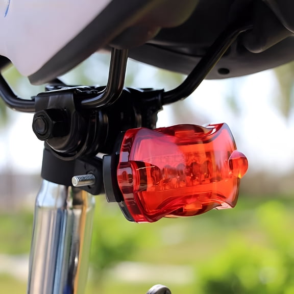 GJX Bicycle Bike Cycling 5 LED Tail Rear Safety Flash Light Lamp Red with Mount