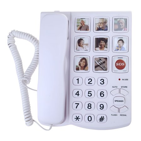 GJX Big Button Landline Phone Telephone With Hands Freely Speaking and Speed Dials for Seniors Landline Phone
