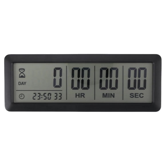 GJX Big Digital Countdown Days Clock - 999 Days Count Down Clock for Graduation Lab Kitchen (Black)
