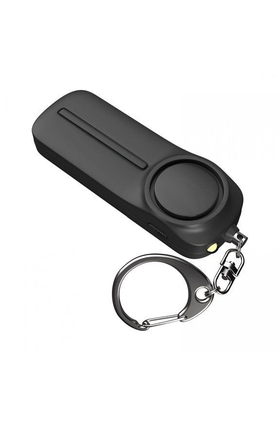 Big O Key Ring Bracelet Black Personal Alarm Keychain Mini Key Chain with Led Light 130 Db Loud Pull Ring Key Chain