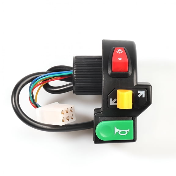 GJX Bike Accessories Bicycle Switch Electric Bicycle Scooter Ebike 3 In 1 Light Horn Turn Signal Switch Button