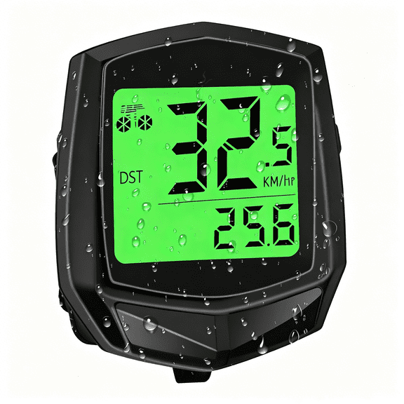 GJX Bike Computer and Bike Odometer Wireless Bicycle Speedometer with Automatic Wake-Up Cycling Speed Tracker Display & Single Mileage & Multi-Functions & Calories Statistics Accessories