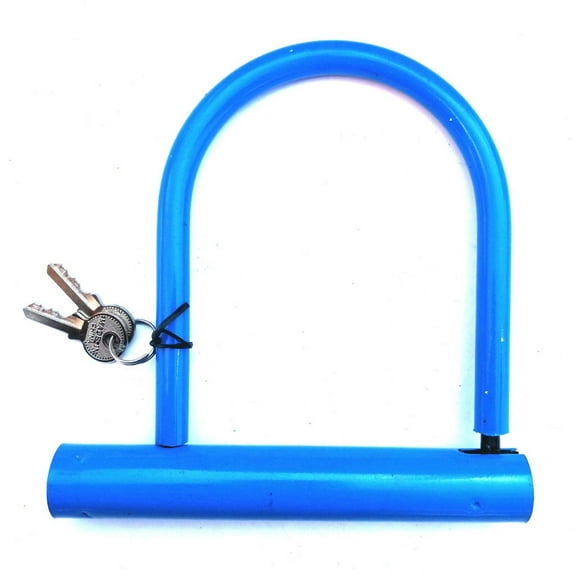 GJX Bike Lock,High-Strength Anti-Pick Lock Bicycle Lock,Strong and Long-lasting Design Convenient Bracket for Easy Use U Lock,Blue