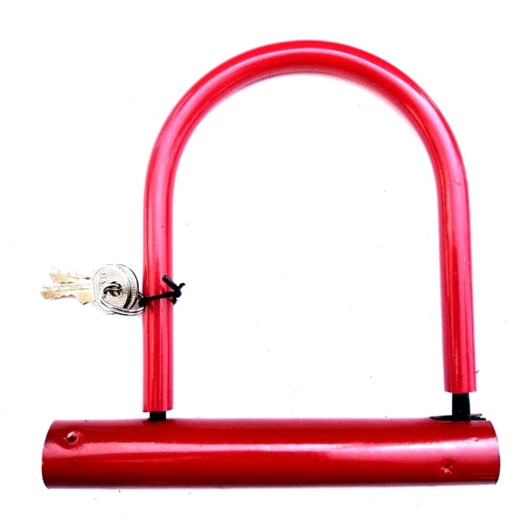 GJX Bike Lock,High-Strength Anti-Pry Design Bicycle Lock,Long-lasting for Mountain Bikes Easy-To-Install with Bracket U Lock,Red