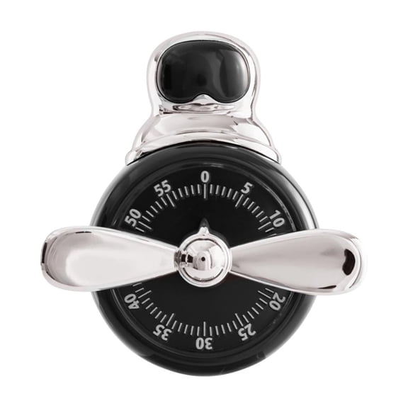 GJX Black Magnetic Mechanical Timer for Kitchen Studying Pomodoro Timer No Battery Plastic Material Easy to Use Includes 1X Mechanical Timer Size 3.93 X 3.54 X 3.54"Es