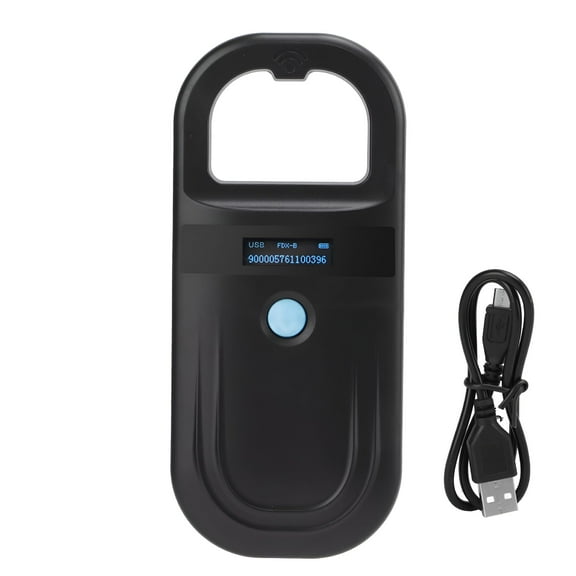 GJX Black Pet Microchip Scanner 134.2Khz Animal Handheld Reader Pet Tag Scanner for Cats Dogs
