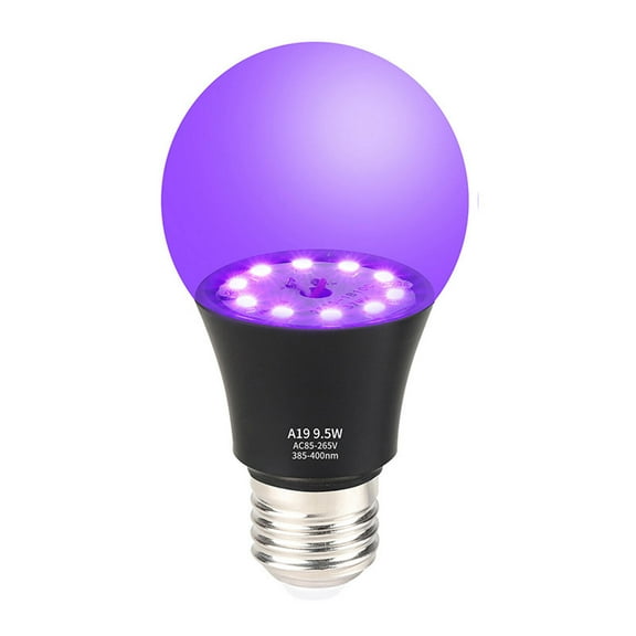GJX Blacklight Uv Purple Light Illumination Black Light Bulb Essential for Halloween Decoration Colored Light Bulbs Style1