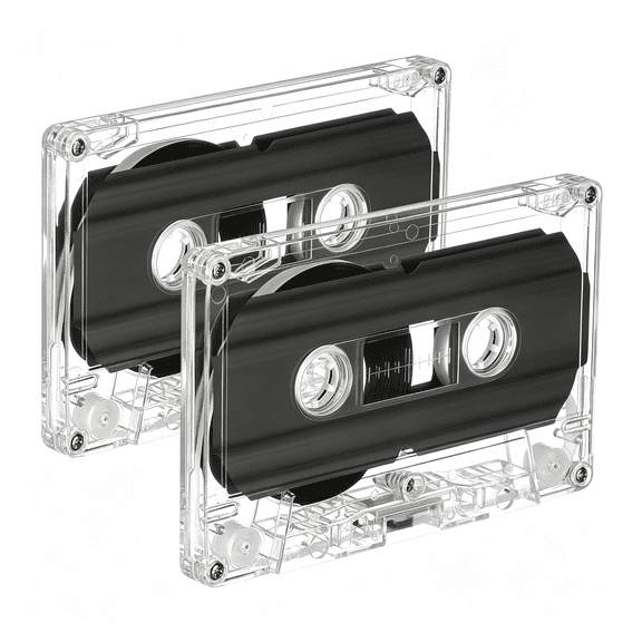 GJX Blank Cassette Tape 2Pcs Blank Magnetic Audio Tape with Plastic Boxes 30 Minutes Recording Player for Speech Music Recording Collectors Blank Cassette Tapes