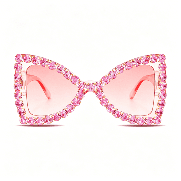 GJX Bling Bedazzled Rhinestone Sunglasses for Women Sparkly Glitter Rave Glasses Elton Disco Accessories Rave Sunglasses for Women