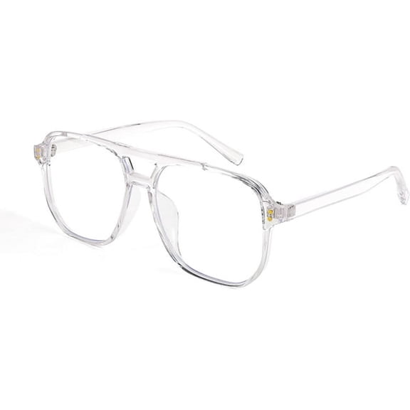GJX Blue Light Blocking Glasses Fake Nerd Clear Square Computer Lightweight Aviator Glasses Frame Oversized Blue Light Glasses for Women