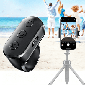 GJX Bluetooth Camera Remote with Zoom & Camera Switch for Iphone & Android | Rechargeable Fingertip Remote for Zoom, Video Scroll and Page Turn for Shooting, Tiktok and E-Book App Reading