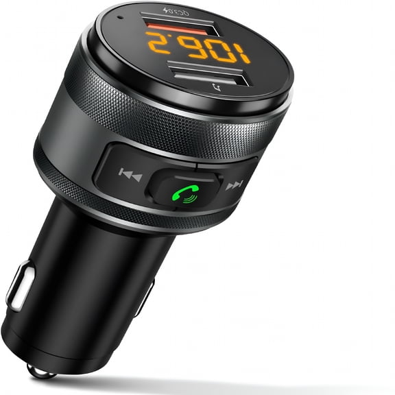 GJX Bluetooth Fm Transmitter for Car,Wireless Bluetooth Fm Radio Adapter Music Player Fm Transmitter/Car Kit with Hands-Free Calling And 2 Usb Ports Charger Support Usb Drive