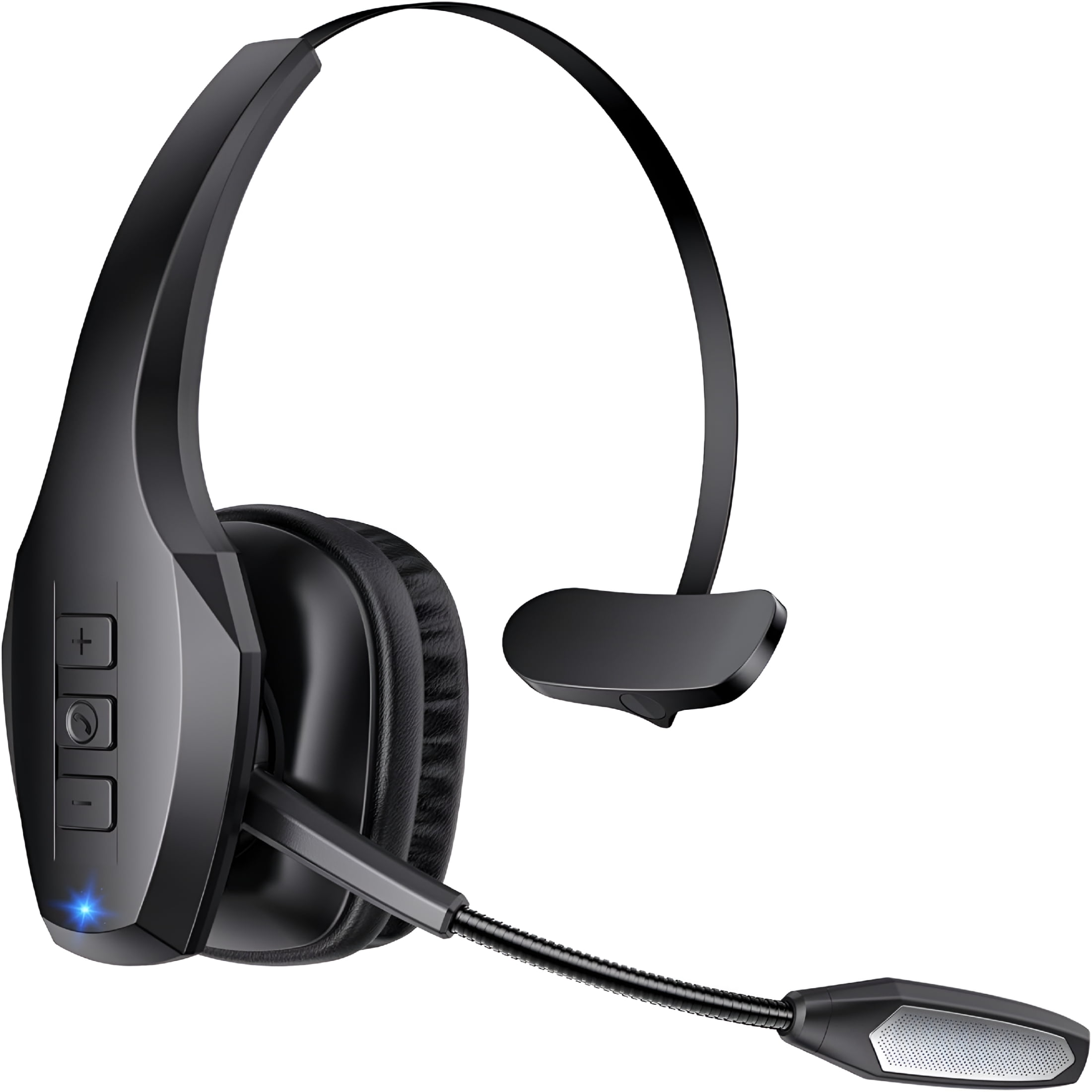 GJX Bluetooth Headset,Wireless Headset with Mic,Bluetooth Headsets with Dual Noise Cancelling Microphone & Mute Button,55Hrs Working Time PC Headsets for Cell Phones,Computer