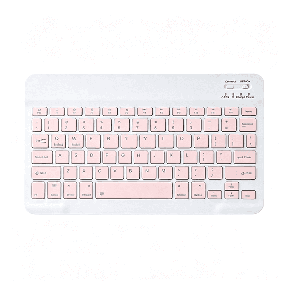 GJX Bluetooth Keyboard for Ipad,Rechargeable Slim Portable Wireless Keyboard for Ipad Tablets,Compatible for All Ios/Windows/Android System Devices-Pink