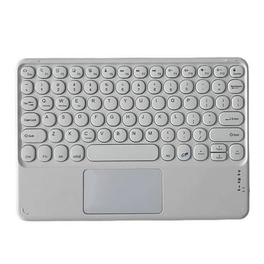 GJX Bluetooth Keyboard Metal Backplate Wireless Keyboard Lightweight and Portable Slim and Compact Wireless Keyboard with Touchpad White