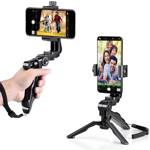 GJX Bluetooth Phone Handheld Stabilizer, Selfie Stick Tripod for Vlogging, 360 Rotation Video Recorder for Android, iOS