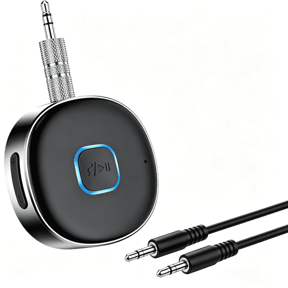 GJX Bluetooth Receiver, Portable 3.5mm Aux Car Adapter,Bluetooth Wireless Audio Receiver for Car/Home Stereo/Wired Headphones/Speaker,16H Battery Life