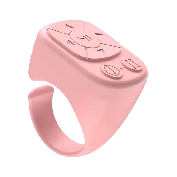 GJX Bluetooth Scrolling Ring for TikTok, Wireless Page Turner Remote for iPhone iPad, Camera Shutter Controller for iOS Android, Hands-Free Video Scroller for Content Creators, Pink