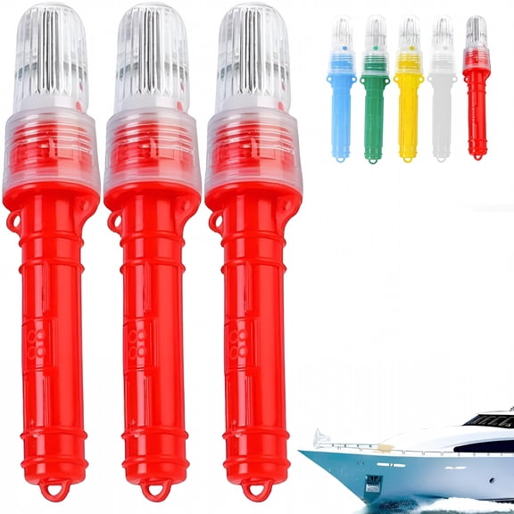 GJX Boat Flares (2-Pack) - Marine Emergency Flares, Waterproof & Visible up to 10 Miles, Day/Night Use for Boating, Fishing Nets, Life Rafts & Buoys - Red Aerial & Handheld Signals