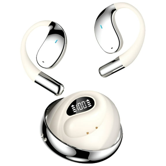 GJX Bone Conduction Headphones,Bone Conduction Technology Open Ear Headphones,Sports-Specific Design Running Earbuds,White