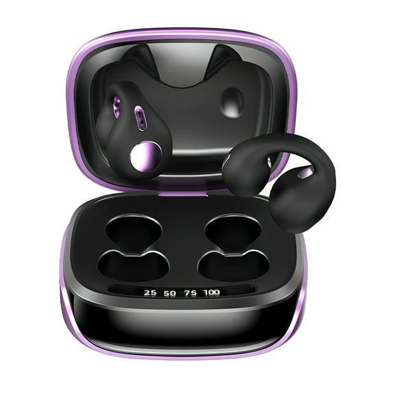 GJX Bone Conduction Headphones,Noise-Cancelling Technology Open Ear Headphones,Long Battery Life Running Earbuds,Purple