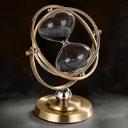 GJX Brass 60 Minute Hourglass,720  Rotating Vintage Metal Sand Timer,Large Black Sand Watch 60 Min,Unique 1 Hour Glass Sandclock for Gifts,Wedding,Home,Desk,Decoration Black