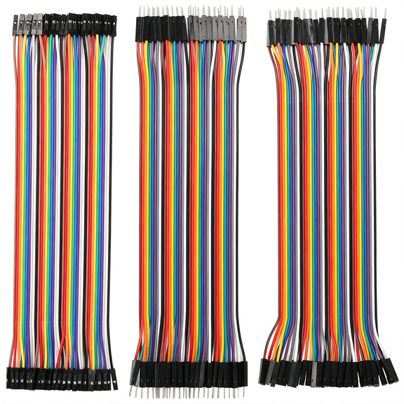 GJX Breadboard Jumper Wires Compatible with for Arduino Raspberry Pi Esp32 Multicolored Dupont Cable Wire (120 Pin Assorted (40Pin F-F\/40Pin M-M\/40Pin M-F), 8 Inches (20Cm))