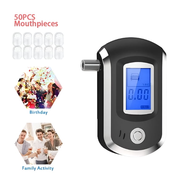 GJX Breathalyzer,Portable Alcohol Tester with 50 Mouthpieces,Professional BAC Tester with Digital LCD Display Grade High Accuracy for Personal Home Use