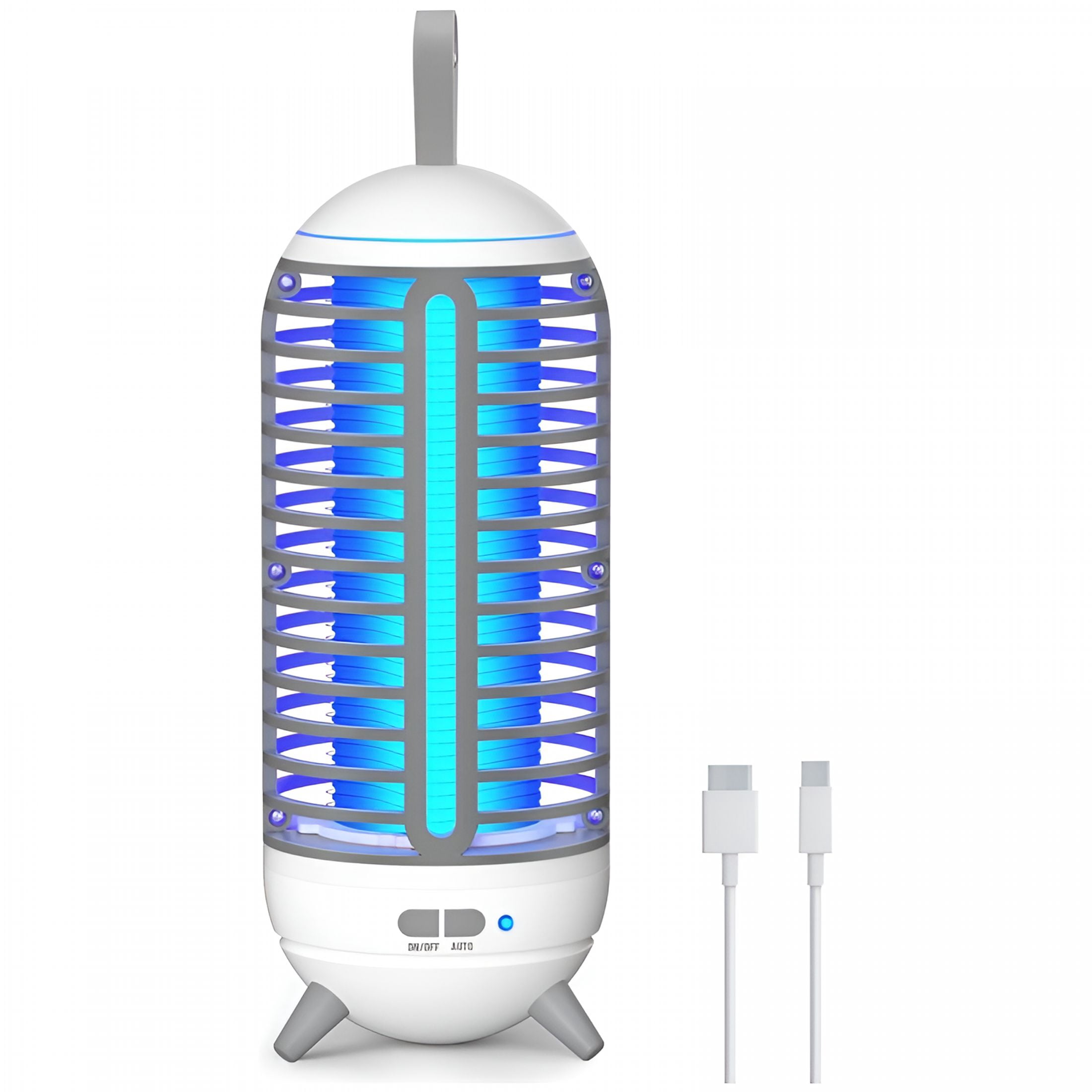 GJX Bug Zapper Outdoor Rechargeable 2 in 1 Wireless Mosquito Killer Lamp 2500mAh Electric Trap Ideal Bug Zapper Indoor for Patio, Home, Backyard, Yard, Garden, Campsite (White)