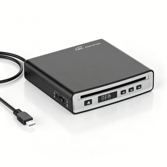 GJX CD Player for Car, External Portable Car CD Player with Bluetooth and USB, Plug & Play, that Plugs into Laptop Desktop TV Computer for Android 4.4 and Above Navigation