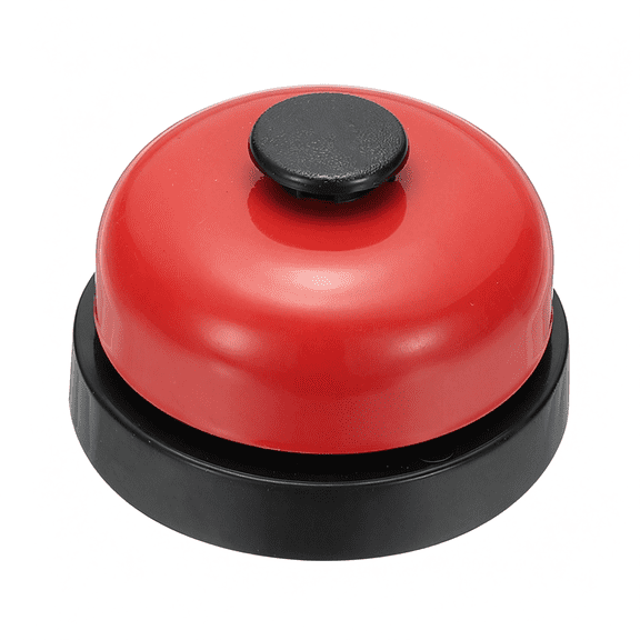 GJX Call Bell,2.83" Small Desk Service Ring Bell Buzzers for Front Desk Reception Counter Dinner Bar Hotel Classroom Game,Black Red,1 Pack Desk Bell