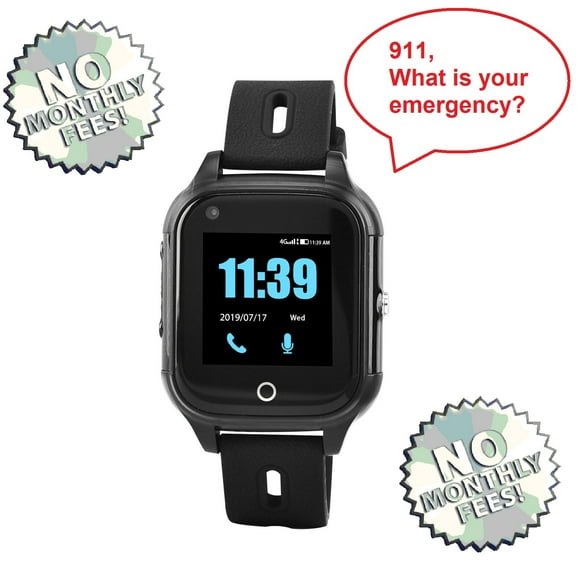 Call & Talk to 911 from This Watch - Mobile Cellular Medical Alert - No Monthly Fees - No Smartphone Needed - Upgradeable