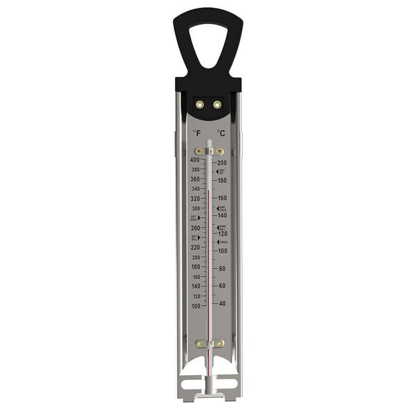 GJX Candy Thermometer with Pot Clip, Instant Read Deep Fry Oil Thermometer, Kitchen Food Cooking Thermometer for Candy, Jam, Syrup, Jelly, and Deep Fry, Stainless Steel Candy Thermometer