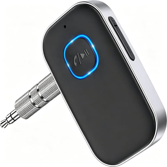GJX 2026 New Car Bluetooth 5.0 Dual Link Stereo Receiver with 3.5 Mm Connector Type C Cable for In-Car Audio Streaming,Hands-Free Calls,Music Playback,Phone Connectivity,Road Trips
