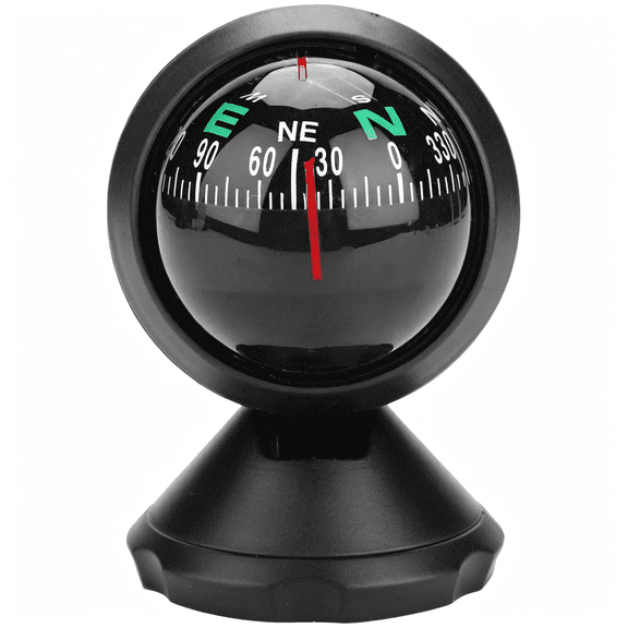 GJX Car Compass, Adjustable Dashboard Compass Accurate Navigation Ball with Bottom Stick, Portable Hiking Direction Pointing Guide Ball Interior Accessories for Car Truck Boat