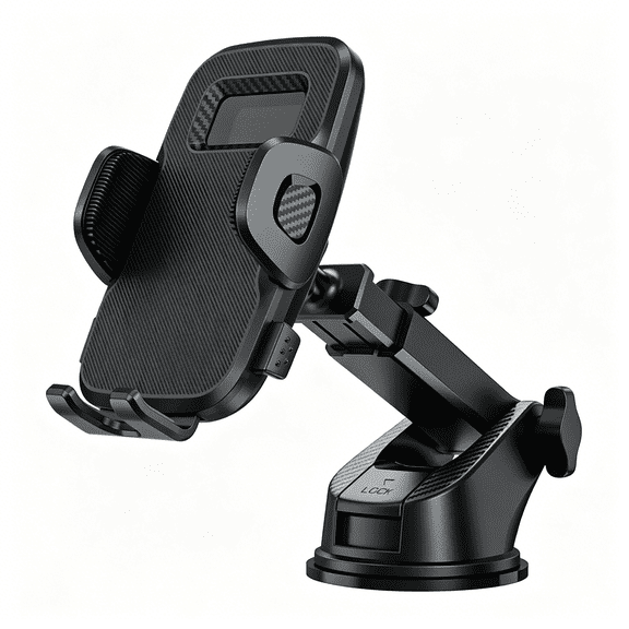 GJX Car Phone Holders Cell Phone Mount for Dashboard Windshield Vent Truck Stand One-Touch Lock & Thick Case Friendly Universal Powerful Suction Cup Mount for Iphone 17 Pro Max 16 15