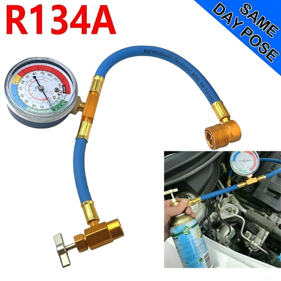 GJX Car R134A Hose A/C Air Conditioning Recharge Hose Gas Gauge Tool Kit