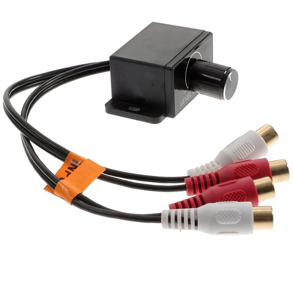 GJX Car Stereo Amplifier Gain Control Knob with Dual RCA Connectors, Subwoofer Bass Volume Adjuster for Vehicle Audio Systems