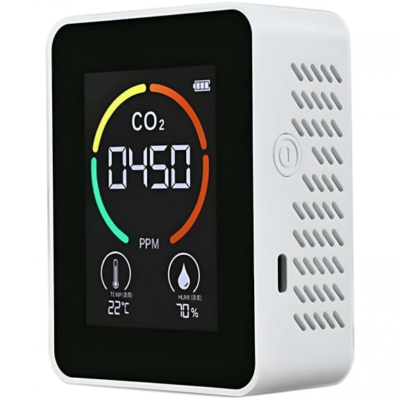 GJX Carbon Dioxide Detector for Air Quality,Temperature,and Humidity,Rapid CO2 Measurement,White Gas Detector