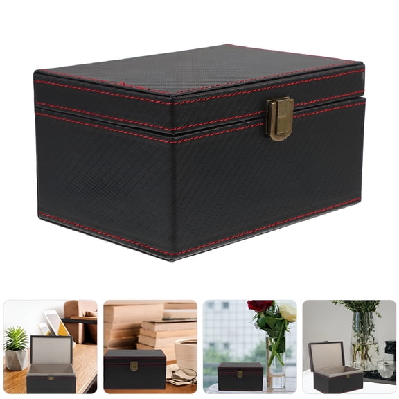 GJX Carbon Fiber Faraday Box for Car Keys and Phones Black Large Faraday Cage for Car Keys Storage Key Fob Protector with PU