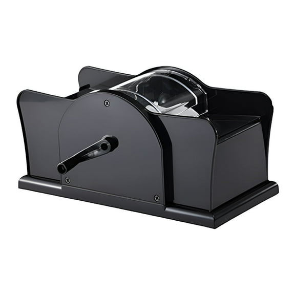 GJX Card Shuffler,Manual Wooden Card Shuffler 4 Deck Automatic,Simple Design Card Shuffler 2 Deck,Black